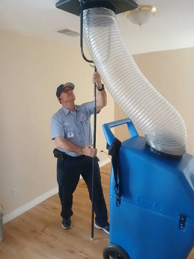 Mini Split Installation technician using HEPA equipment in Lake City